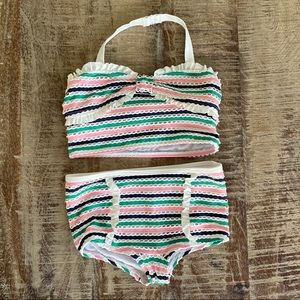 JANIE AND JACK TEXTURED STRIPED 2-PIECE SWIMSUIT